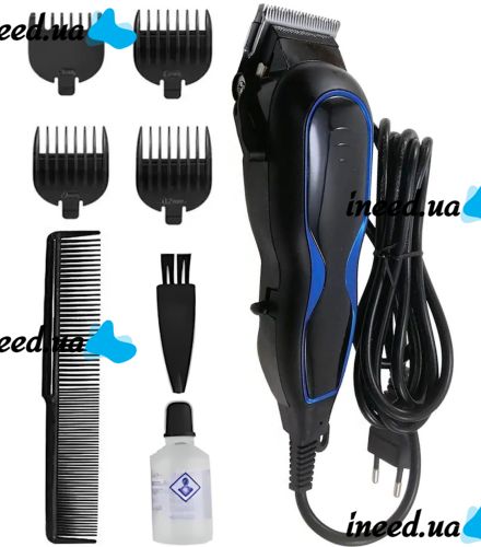 Профессиональная проводная машинка Mozer MZ-321 для стрижки волос с регулировкой длины лезвий и 4 насадками, Сетевая машинка триммер Мозер от сети
