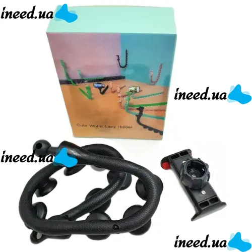 Универсальный гибкий держатель для телефона с присосками Cute Worm Lazy Phone Holder в виде гусеницы, Штатив для смартфона и гаджетов на присосках