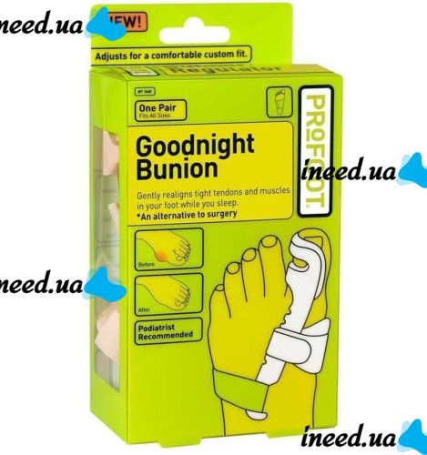 PRoFOOT Goodnight Bunion valgus hinge splint on the big toe 2 pieces, Orthopedic valgus night bandage retainer with hinge No1668