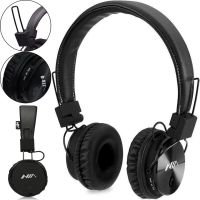 Беспроводные накладные Bluetooth наушники NIA X3 с МР3 плеером и FM Black, Полноразмерные блютуз стерео наушники с микрофоном и радио Черные