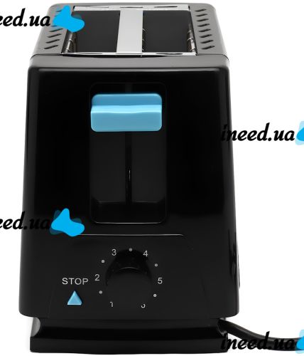Электрический тостер Bitek BT-263 Black 1000w кухонный горизонтальный электротостер на 2 тоста для хлеба со съёмным поддоном 2 Slice Toaster Черный