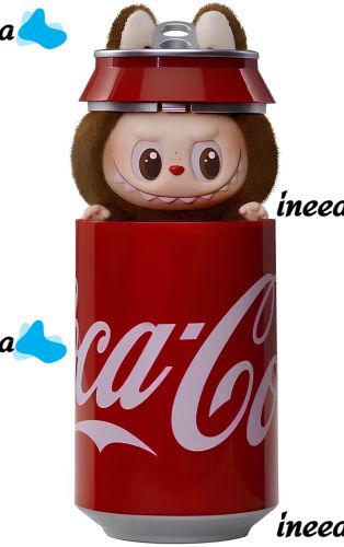 Детская плюшевая игрушка The Monsters Labubu Coca Cola 15 см, Мягкая коллекционная фигурка сюрприз Лабубу в банке Кока кола для детей