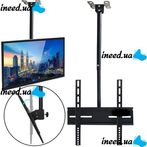 Потолочный кронштейн V-star D807 для телевизора и монитора 26-55", Потолочное крепление до 45 кг для ТВ, Крепеж на потолок для TV D-807 Черный