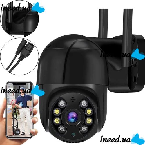 Уличная поворотная IP камера видеонаблюдения CAMERA CAM 6 N3 WIFI 360/90 2.0mp наружного наблюдения с удаленным доступом Y08 Черная