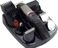 Wireless Hair Clipper Gemei GM-853 5 in 1 Professional Rechargeable Trimmer Electric Shaver with 6 Nozzles for Nose Ears Geemy