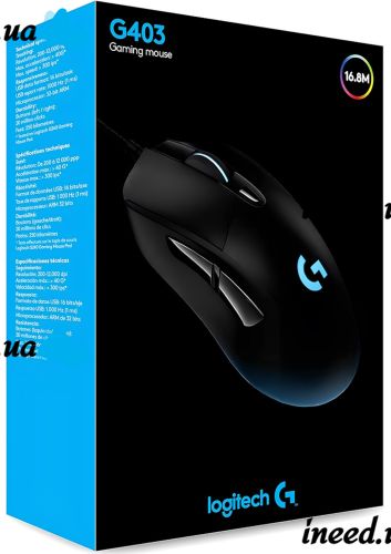 Игровая компьютерная мышь Logitech G403 Gaming Mouse проводная USB геймерская мышка с RGB подсветкой для ПК компьютера и ноутбука G-403 Черная