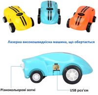Детская мини машинка в шаре Hobby Leader Rapid Monster интерактивная машина с вращением на 360 градусов, игрушка со светодиодной подсветкой USB