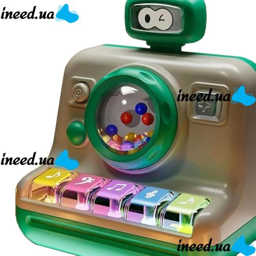 Montessori MSS-011 Children's Toy Piano with Light and Sound Effects, Beiyu Electronic Synthesizer with Simulated Camera Flash for Children