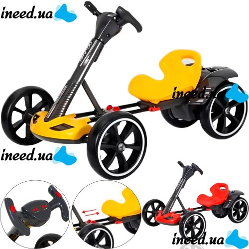 Детский электрокарт машинка Bambi M6072 до 30 кг с пультом, Электромобиль картинг Go Kart 35W с дистанционным управлением, светом и музыкой для детей