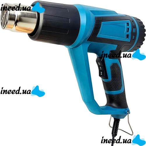 Промышленный сетевой фен Мakita HG5030K 1600W с 4 насадками 2 режима для пайки снятия краски и термоусадки, тепловой строительный фен от сети