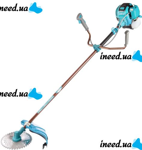 Бензиновая газонокосилка Krafftec КRА-6500 с двухтактным двигателем для покоса травы и кустов, Бензиновый триммер 6.5 кВт для стрижки сада и газона