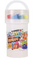 Профессиональный набор скетч маркеров Creative Acrylic Marker 12 шт для рисования в ведре, Акриловые маркеры фломастеры линеры 12шт AND635-12 цветов