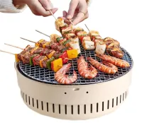 Бездымный круглый гриль с решеткой Stove NO.898 30 см для барбекю, Угольная складная круглая печь для жарки мяса, рыбы и овощей для кемпинга