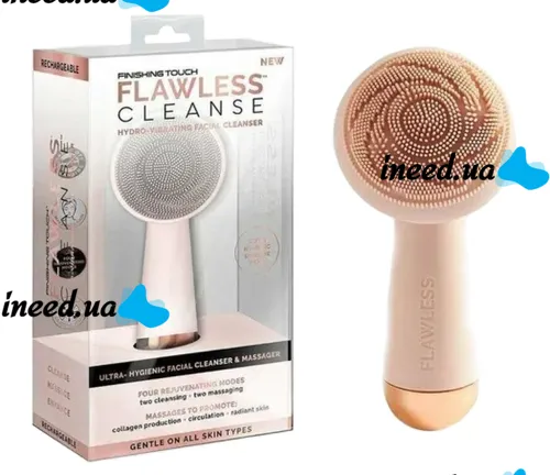 Силиконовая очищающая щетка массажер для чистки лица Finishing Touch Flawless Cleanse косметический, Силиконовый очиститель пор с функцией массажа, 
