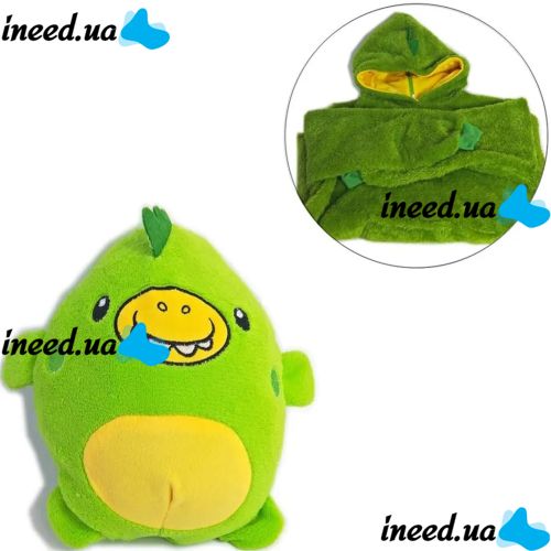 Подушка худи для детей Huggle Pets Hoodie 2 в 1 плед-кофта до 140 см, игрушка трансформер с капюшоном, детская толстовка, игрушка-худи с рукавами 