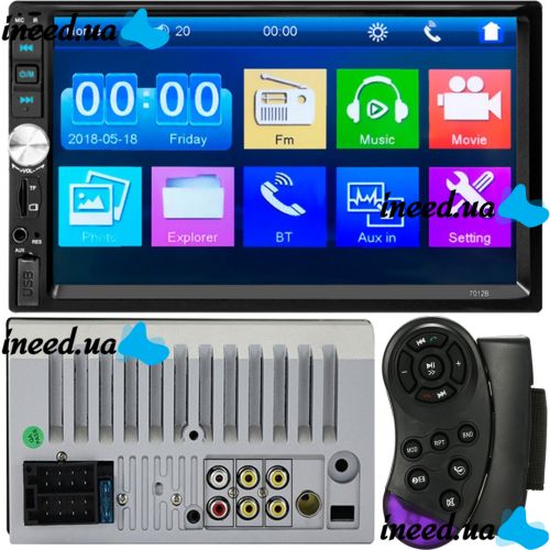 Автомагнитола 2Din Pioneer 7022 USB, SD, MP5, TF, FM, Bluetooth с сенсорным экраном 7 дюймов и пультом на руль, автомобильный плеер Пионер 2 Дин