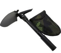 Tourist folding sapper shovel Tramp TR-55, pick, saw, opener with compass 5 in 1 made of steel, Black, tactical, car in a case