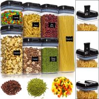 A set of containers for bulk Food Storage Container Set of 7 containers, transparent organizers, jars for food storage, cereals with lids
