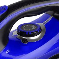 Electric steam iron Bitek BT-1321B 3 modes with ceramic soleplate for ironing Vitek clothes for laundry with self-cleaning function from the mains Blue