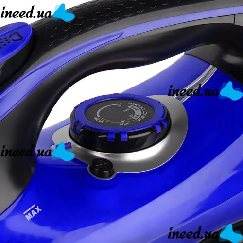Electric steam iron Bitek BT-1321B 3 modes with ceramic soleplate for ironing Vitek clothes for laundry with self-cleaning function from the mains Blue