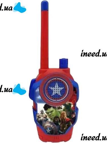 Детский набор из 2 раций Мстители Walkie Talkie Avengers 1568-1 на батарейках до 3м, Детские рации 2 шт Супергерои для связи со звуковыми эффектами