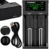 LiitoKala Lii-S2 Battery Charger Universal Charging with LCD Display Indicator for 18650 batteries with 2 USB batteries