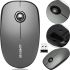 ZornWee W150 Grey Wireless Bluetooth Mouse for PC and Laptop, 2.4GHZ USB Bluetooth Gaming Computer Mouse for PC battery operated Grey