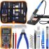 Набор инструментов для пайки Soldering kit 15 в 1 Паяльник Inspire KS908 с терморегулятором с мультиметром VC830L оловоотсосом и кусачками в чехле