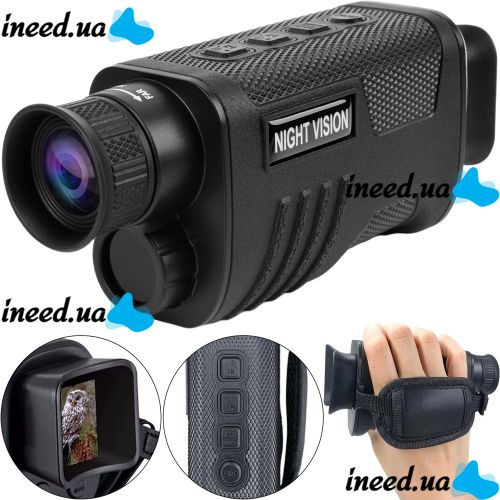 Ручний цифровий монокуляр прилад нічного бачення LG64 Night Vision з 8 кратним збільшенням і функцією запису, Монокль телескоп з нічним баченням і чохлом