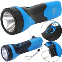 Ручной аккумуляторный фонарик Wimpex WX-209 1LED до 25 метров с выдвижной вилкой, Карманный фонарь KM-209 2 режима с зарядкой от сети 220V Синий