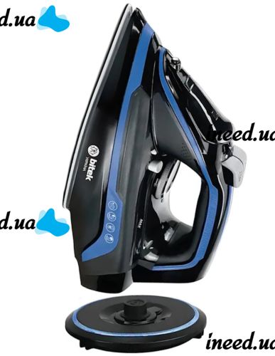Bitek BT-1297B Wireless Steam Iron 3 modes with ceramic soleplate for ironing clothes, Cordless Iron 3000W with Cordless Base Blue