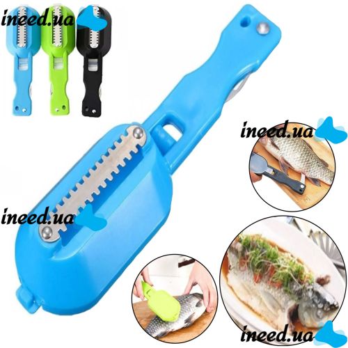 Нож скребок для чистки чешуи рыбы Fish Scales Wiper Cleaning, Ручная рыбочистка с контейнером, Ручной прибор для чистки рыбы с ножем для потрошения
