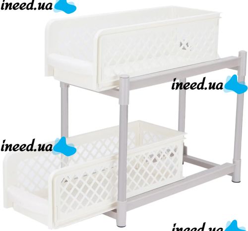Универсальная стойка органайзер Portable 2 Tier Basket Drawers с выдвижными ящиками полками для хранения емкостей мелочей Полка подставка в ванную