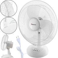 Настольный вентилятор Domotec MS-1625 White Fan 3 режима диаметр 30 см, Комнатный компактный электровентилятор Домотек MS1625 30 Вт от сети Белый
