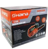 Бензиновая цепная пила HAINA H-3500 3.9 л.с шина 30см для обрезки деревьев и распила дров, Бензопила Electric saw 42 см3 для одной руки Оранжевая