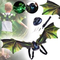 Детские подвижные крылья Динозавра Dinosaur Wings 2 электрические карнавальные крылья на ремешках с подсветкой музыкой и эффектом порхания 85 см