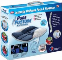 Ортопедическая подушка Pure Posture HSM-50402 для разгрузки спины позвоночника, антиаллергенная подушка для сиденья на стул, кресло в машину Синяя 