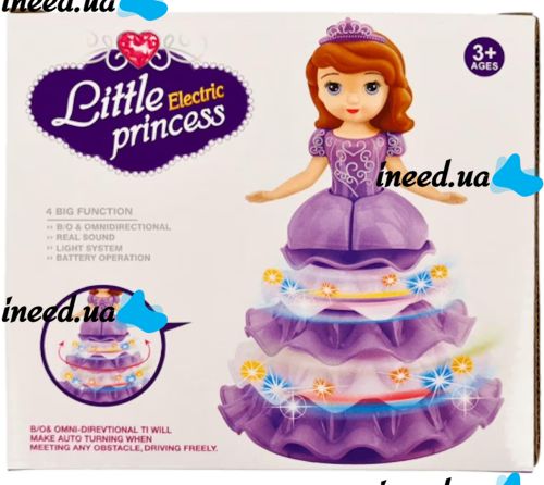 Танцующая интерактивная кукла ночник Софи Dancing Angel Ice Princess LD-159D с подсветкой, Музыкальная игрушка София принцесса от батареек Фиолетовая