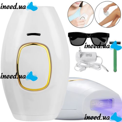 Laser photoepilator Intense Pulse Light White IPL109 36 W home epilator with display, facial and body hair removal machine 600000 flashes