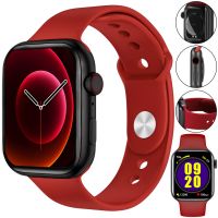 Наручные Смарт часы Smart Watch T500 спортивные с микрофоном, тонометром IP67 Aluminium 44mm Умные часы с функциями фитнеса и здоровья Красные
