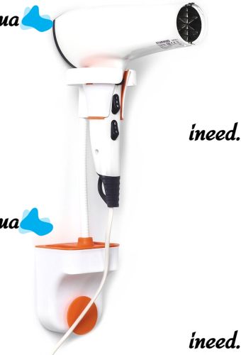 Настенный держатель для фена и душа Hair Dryer Holder Hands Free подвесное вращающиеся крепление органайзер с подставкой для ванных принадлежностей