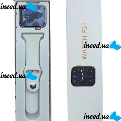 Умные наручные смарт часы Smart Watch F21 White голосовой вызов, функции фитнеса и здоровья Bluetooth с беспроводной зарядкой IOS Android Белые