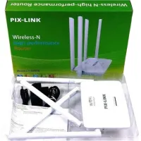 Wireless Wi-Fi Router 300 Mbps Pix-link Router LV-WR08, WIFI Router up to 300 Mb/s with 4 External Antennas and 4 ports White