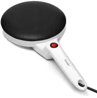Submersible Pancake Maker Sonifer Crepe Maker SF-3034 650W Electric Pancake Pan 20 cm Electric Pancake Maker with non-stick Coating White