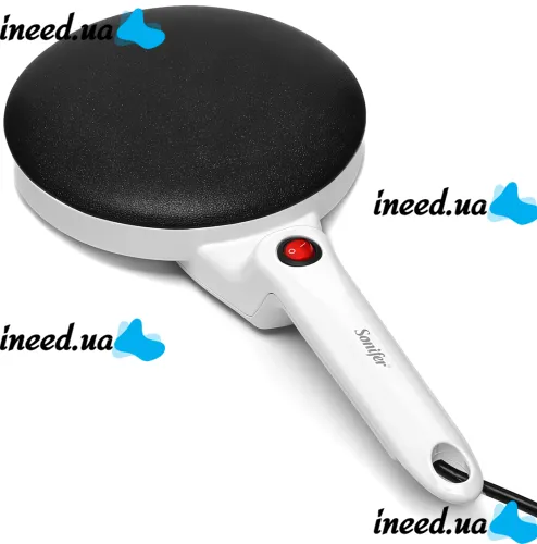 Submersible Pancake Maker Sonifer Crepe Maker SF-3034 650W Electric Pancake Pan 20 cm Electric Pancake Maker with non-stick Coating White