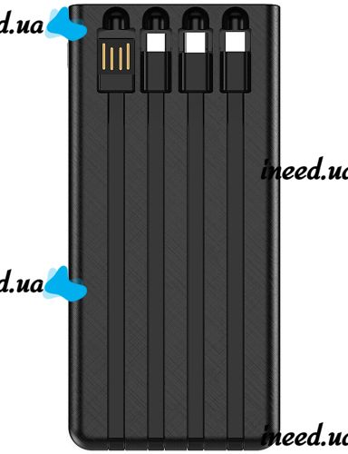 Портативное зарядное устройство Power Bank Z-05 50000 mah c набором 4 кабелей, Внешний аккумулятор зарядка с фонариком Type-C MicroUSB Lightning