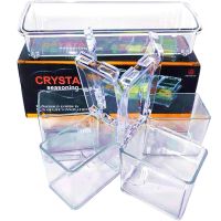 Набор емкостей для хранения специй и приправ Crystal Seasoning Box на 4 отсека, акриловый органайзер, баночки для сыпучих продуктов с подставкой