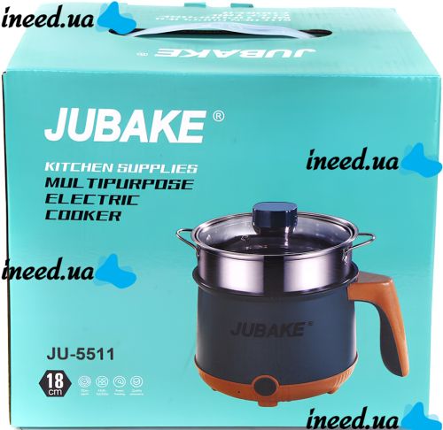 Электрическая рисоварка Rice Cooker JU-551 1.8 л 600 W кастрюля пароварка для жарки и варки с антипригарным покрытием и таймером Зеленая Jubake