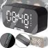 Mirrored Watch with Fleco BT Q5 Bluetooth Speaker with LED Backlight and Phone Stand, Bluetooth Speaker with LS-Q5 Clock with Thermometer