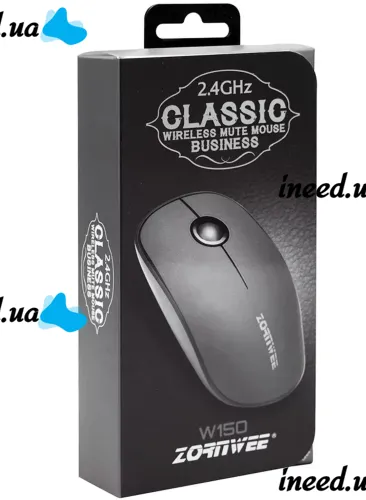 Бездротова Bluetooth мишка ZornWee W150 Grey для комп'ютера і ноутбука, Ігрова комп'ютерна блютуз миша 2.4GHZ USB для ПК від батарейок Сіра